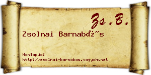 Zsolnai Barnabás névjegykártya